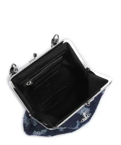 Granny Frame Ripped Denim Umhängetasche Baumwolle dunkelblau