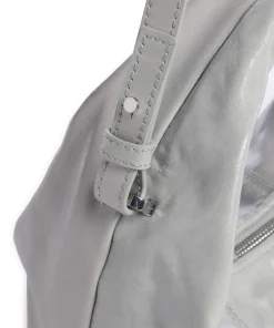 Greta Icon Crinkle Mini Handtasche genarbtes Rindsleder hellgrau