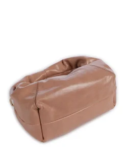 Greta Icon Crinkle Mini Handtasche genarbtes Rindsleder altrosa