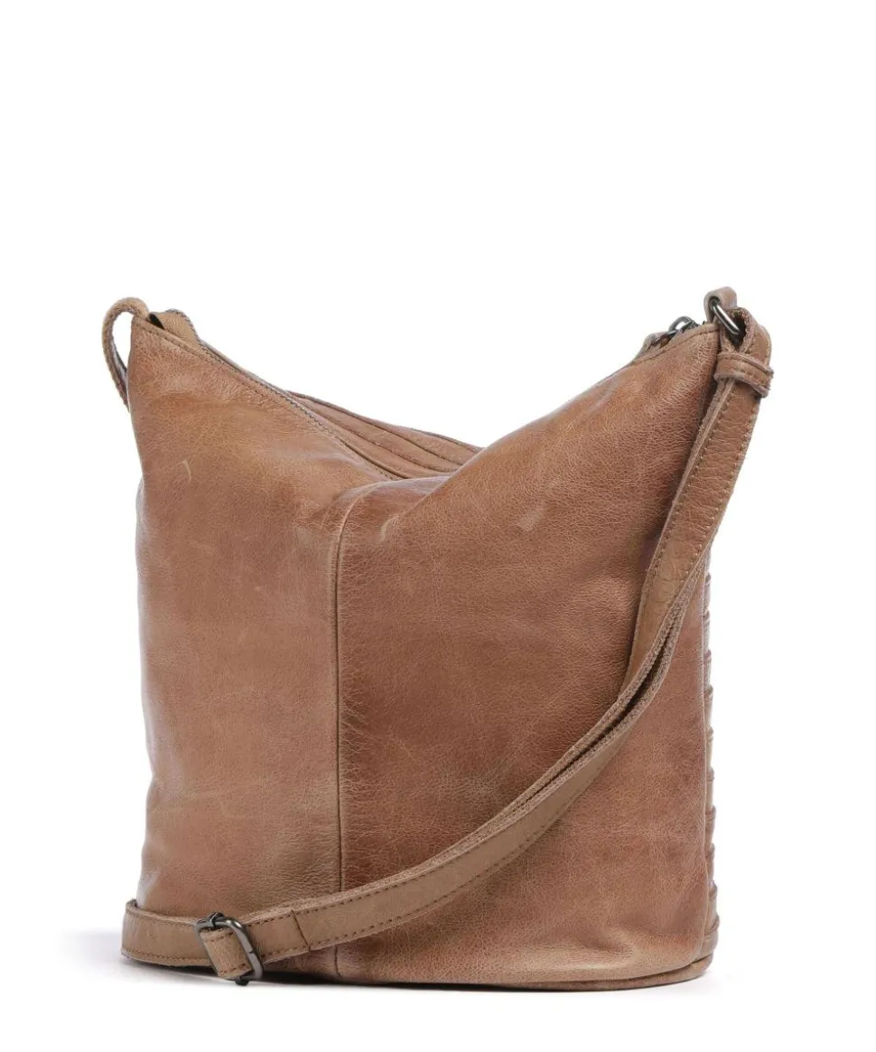 Gürtelinchen Umhängetasche genarbtes Rindsleder karamellbraun