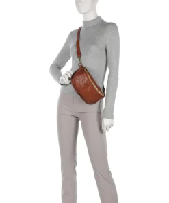 Gürteltasche genarbtes Rindsleder cognac