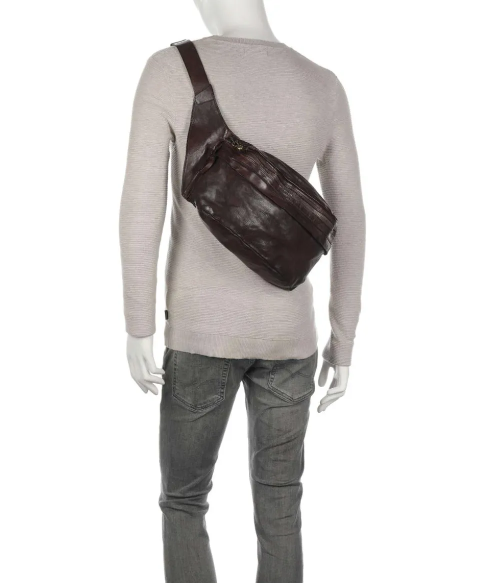 Gürteltasche genarbtes Rindsleder dunkelbraun