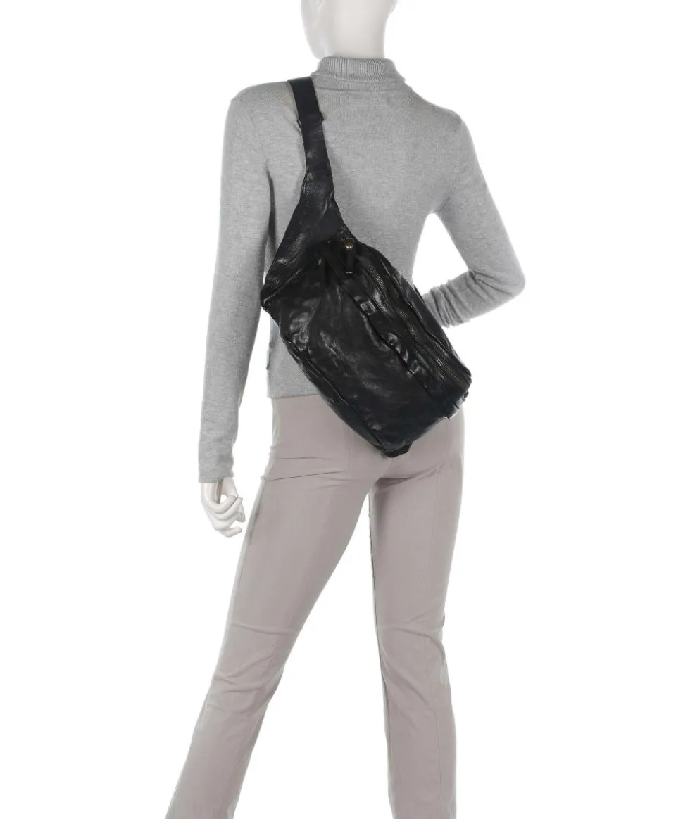 Gürteltasche genarbtes Rindsleder schwarz