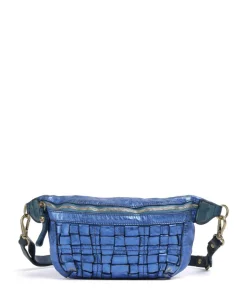 Gürteltasche genarbtes Rindsleder blau