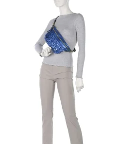 Gürteltasche genarbtes Rindsleder blau