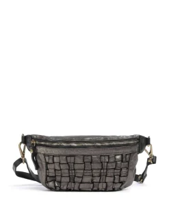 Gürteltasche genarbtes Rindsleder dunkelgrau