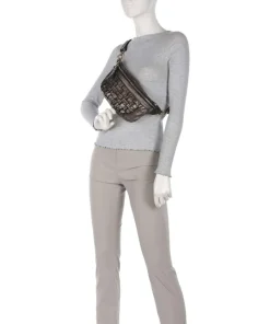 Gürteltasche genarbtes Rindsleder dunkelgrau