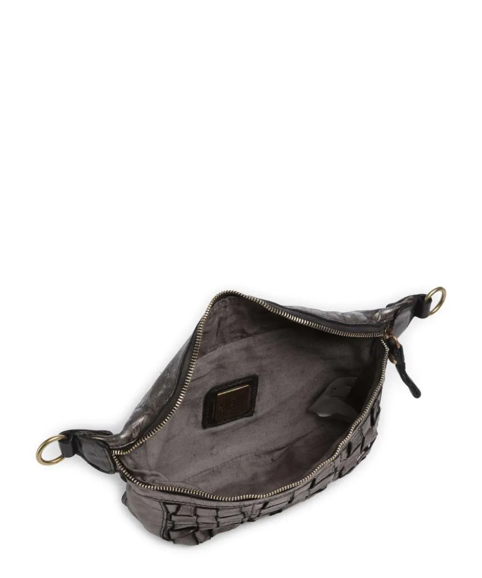 Gürteltasche genarbtes Rindsleder dunkelgrau