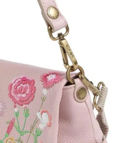 Guadalupe Nihan Schultertasche genarbtes Kalbsleder rosa
