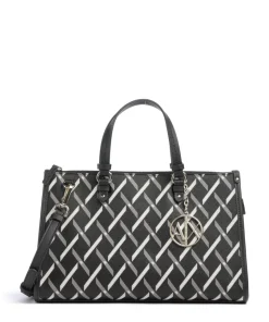 Gynger Logo M Handtasche Lederimitat schwarz