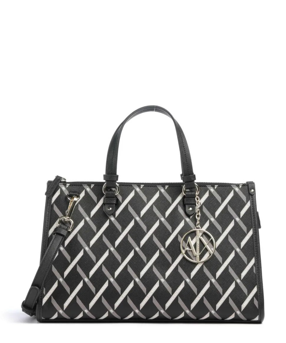 Gynger Logo M Handtasche Lederimitat schwarz