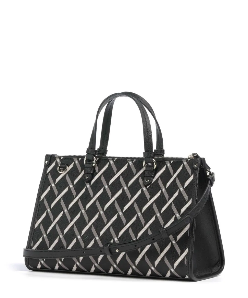 Gynger Logo M Handtasche Lederimitat schwarz