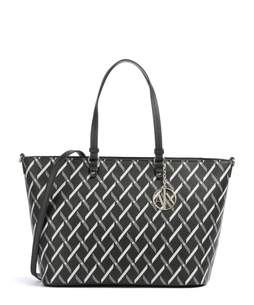 Gynger Logo M Shopper Lederimitat schwarz