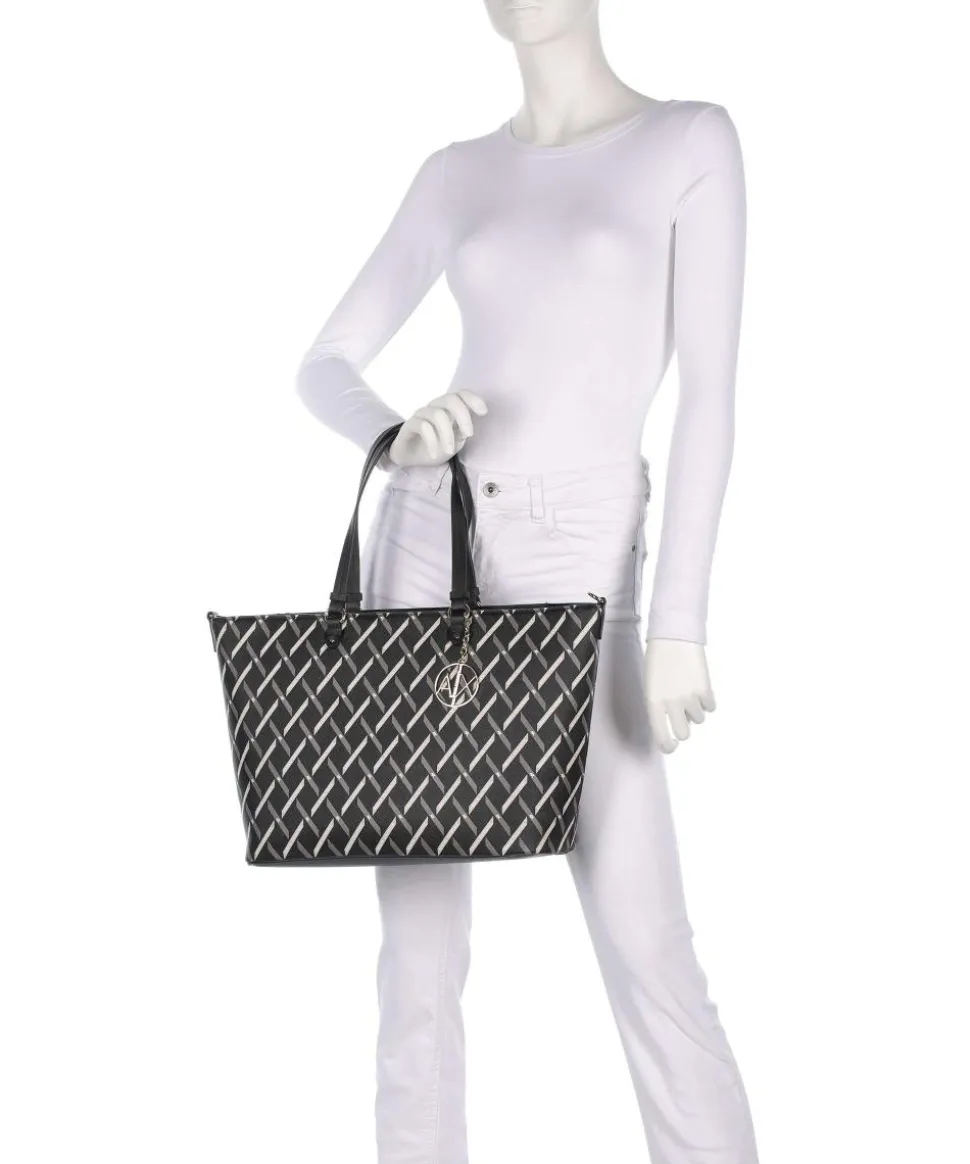 Gynger Logo M Shopper Lederimitat schwarz