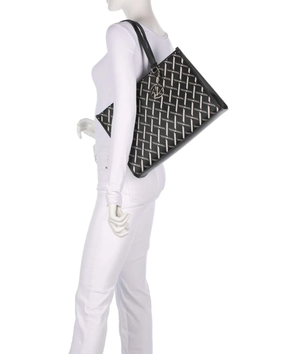 Gynger Logo Shopper Lederimitat schwarz