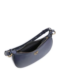 Half Moon Mini Schultertasche fein genarbtes Rindsleder dunkelblau