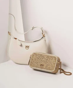 Half Moon Mini Schultertasche fein genarbtes Rindsleder elfenbein