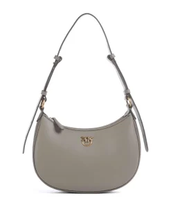 Half Moon Mini Schultertasche fein genarbtes Rindsleder grau