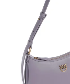 Half Moon Mini Schultertasche fein genarbtes Rindsleder lavendel