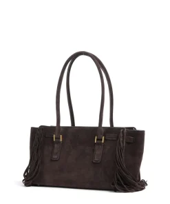 Hamilton Small Schultertasche aufgerautes Kalbsleder dunkelbraun