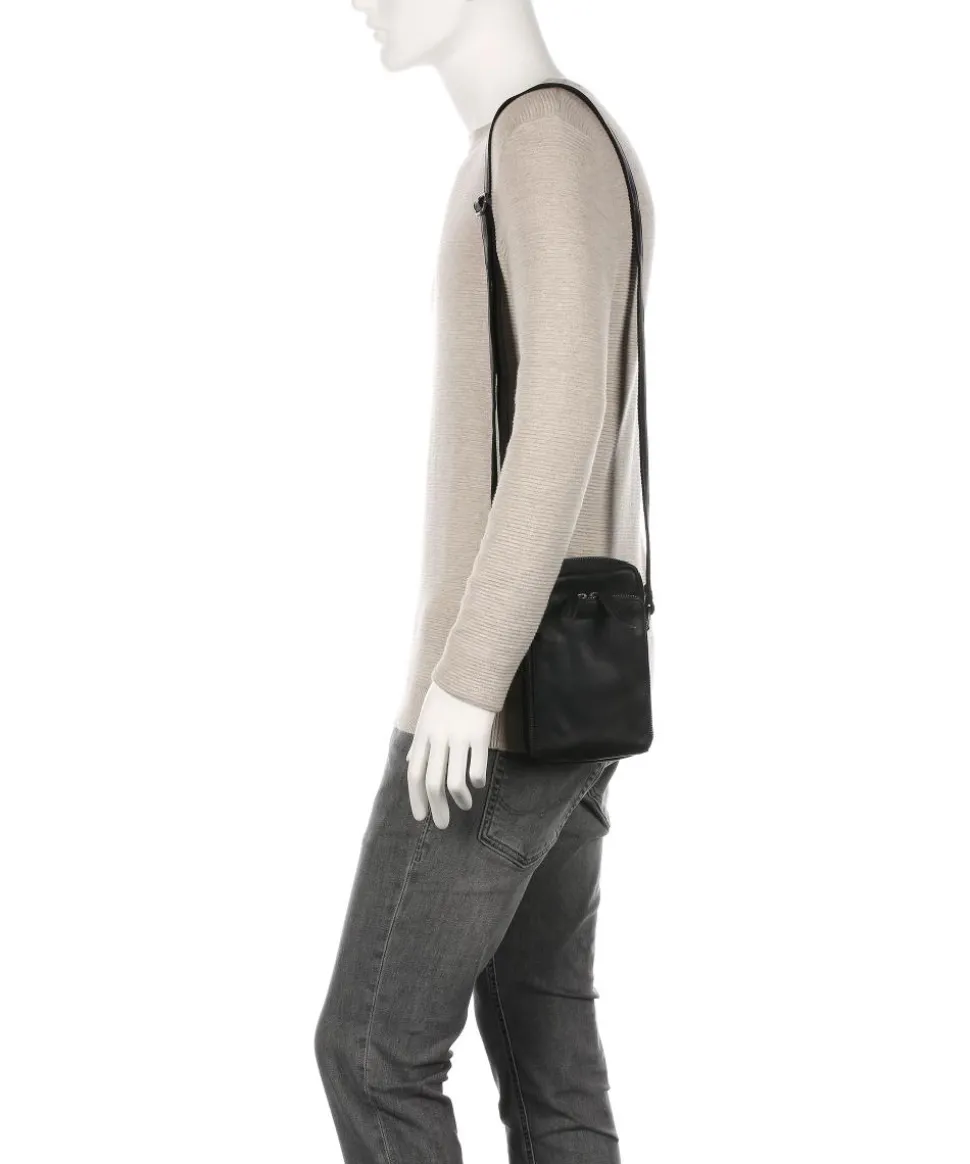 Hamilton Umhängetasche Pull-Up Rindsleder schwarz