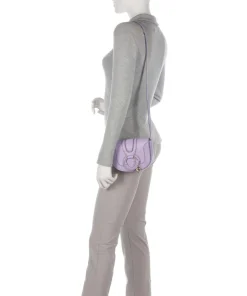 Hana Mini Umhängetasche genarbtes Ziegenleder violett
