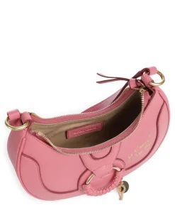 Hana Schultertasche genarbtes Ziegenleder pink