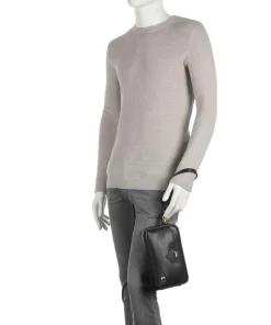 Handgelenktasche genarbtes Kalbsleder dunkelbraun