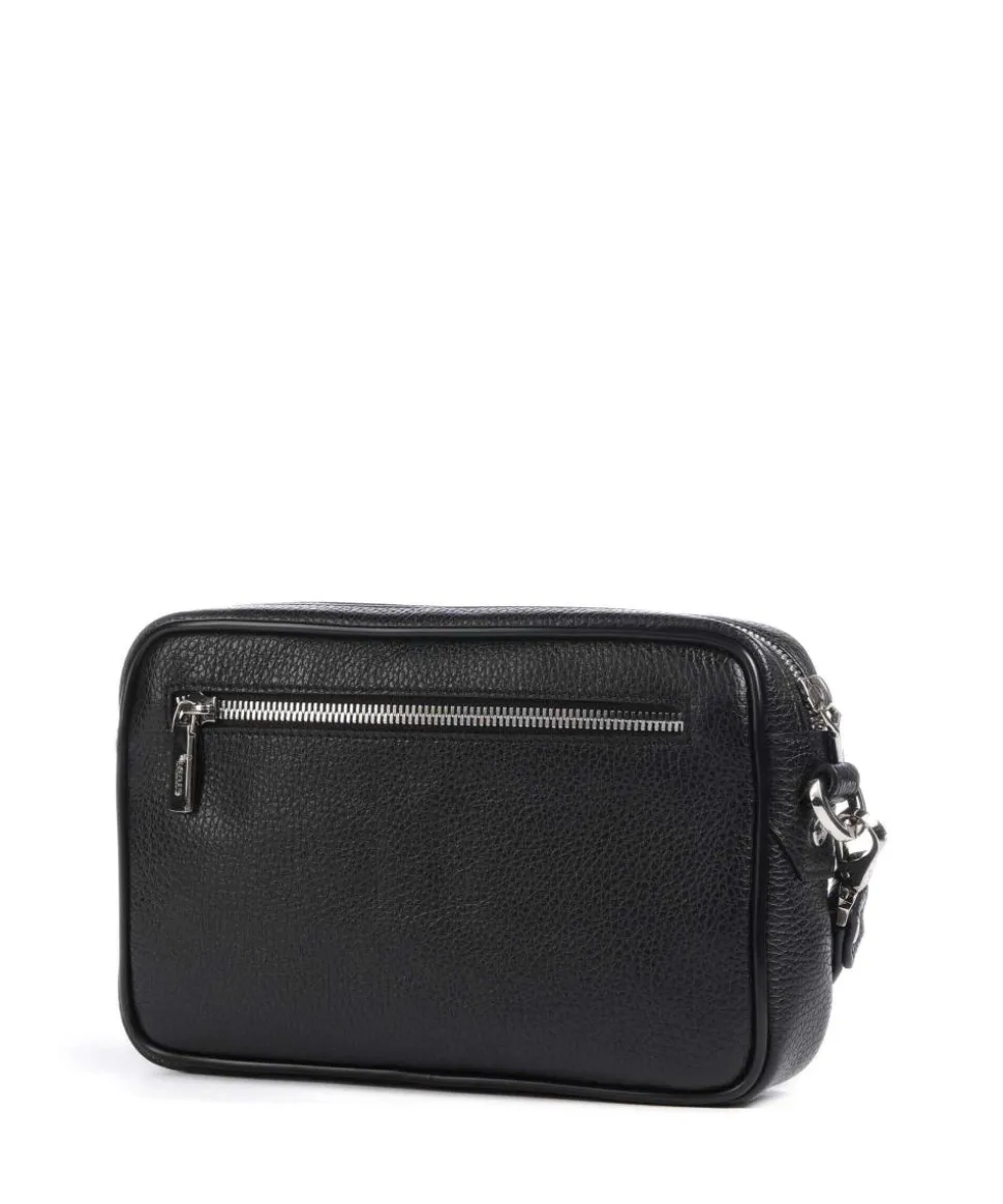 Handgelenktasche genarbtes Kalbsleder schwarz