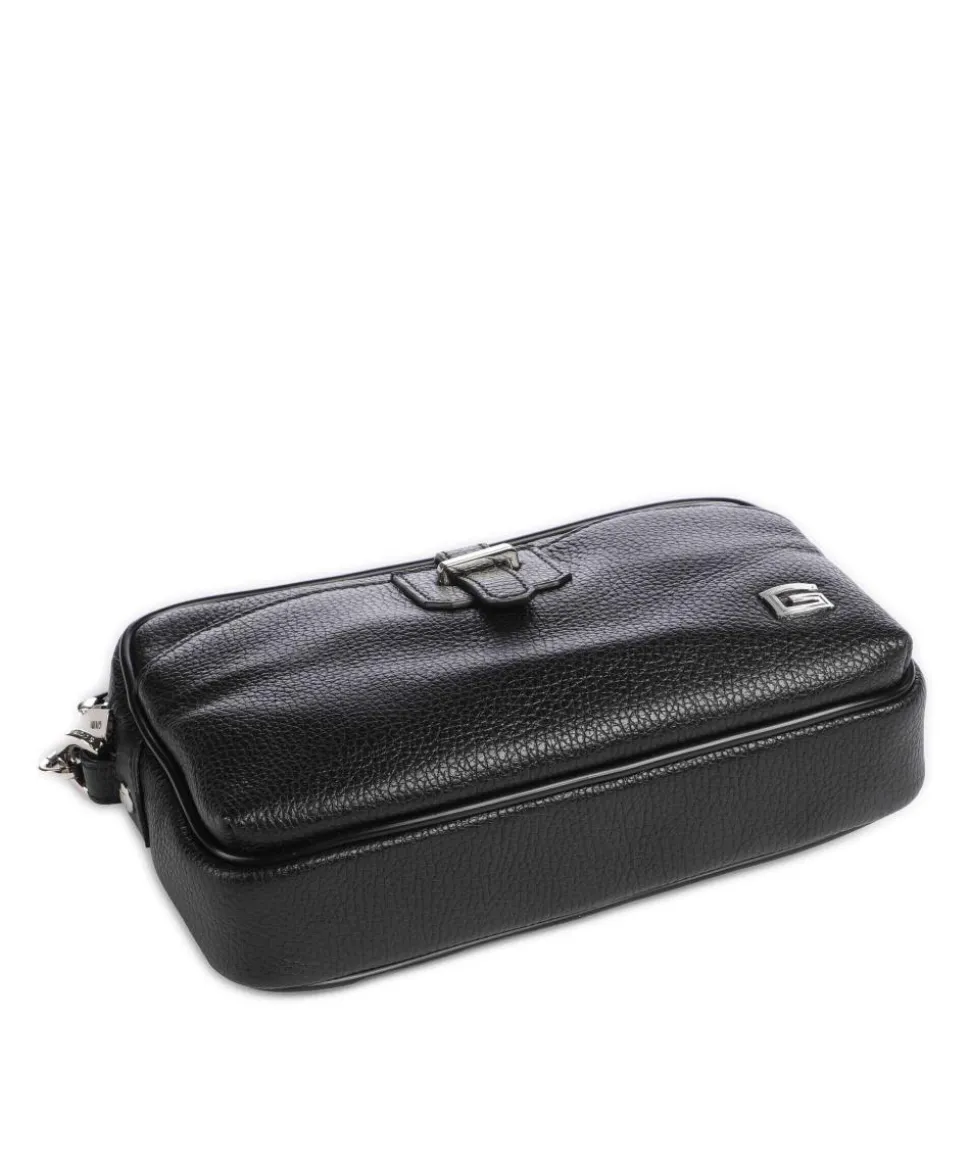 Handgelenktasche genarbtes Kalbsleder schwarz