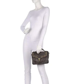 Handtasche fein genarbtes Rindsleder dunkelgrau