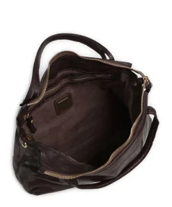 Handtasche fein genarbtes Rindsleder dunkelbraun