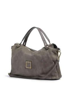Handtasche fein genarbtes Rindsleder taupe