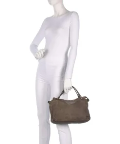 Handtasche fein genarbtes Rindsleder taupe