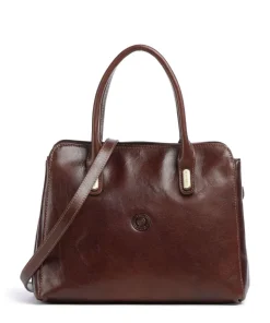 Handtasche fein genarbtes Rindsleder braun