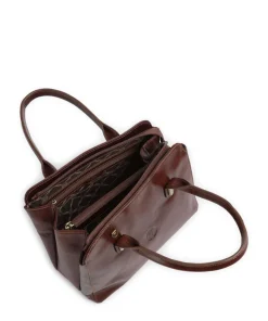 Handtasche fein genarbtes Rindsleder braun