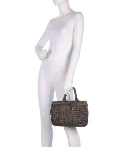 Handtasche fein genarbtes Rindsleder grau