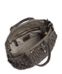 Handtasche fein genarbtes Rindsleder grau