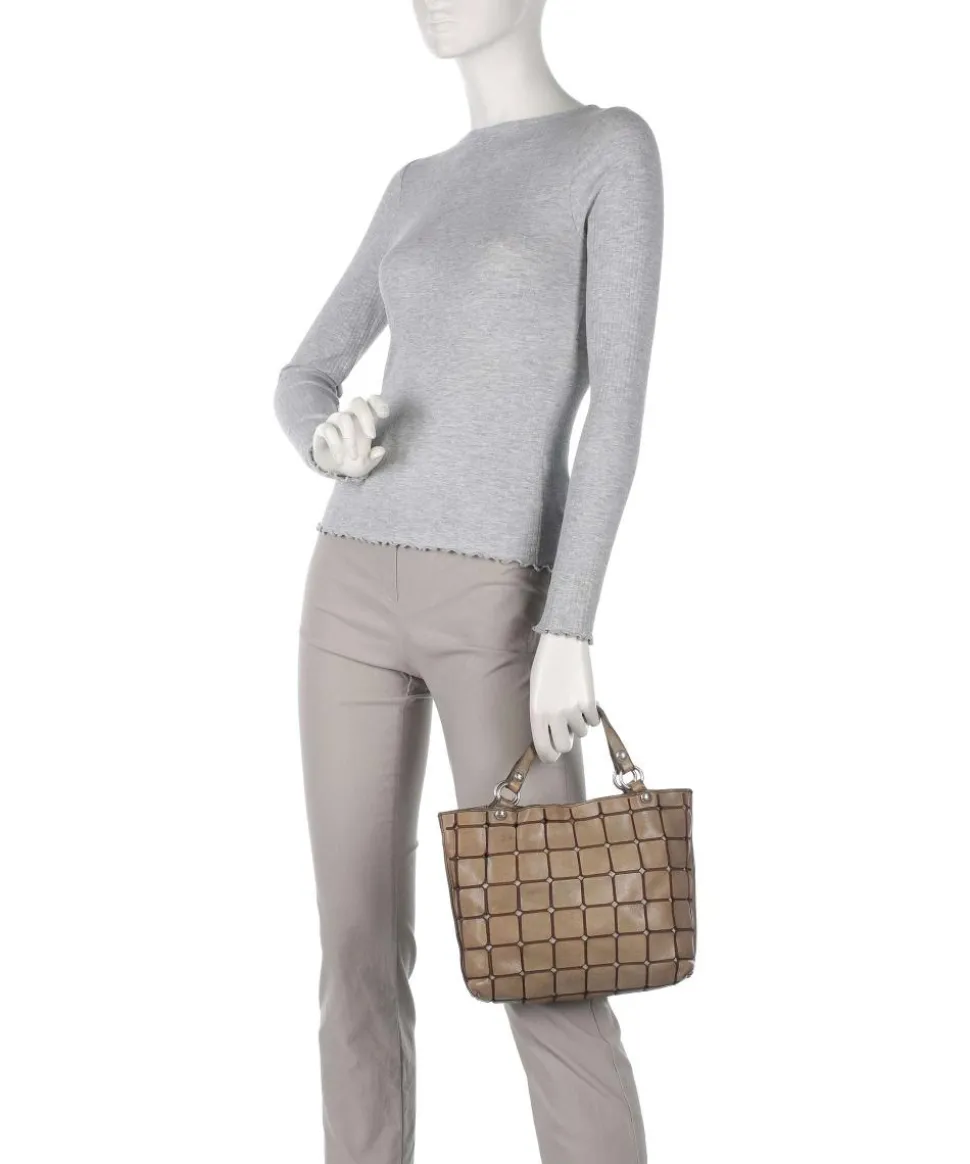 Handtasche fein genarbtes Rindsleder stein