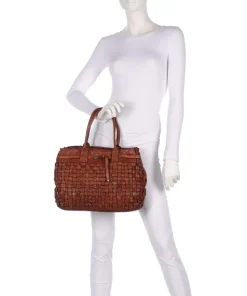 Handtasche fein genarbtes Rindsleder cognac