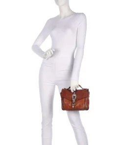 Handtasche fein genarbtes Rindsleder cognac