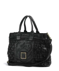 Handtasche fein genarbtes Rindsleder schwarz