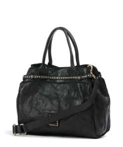 Handtasche fein genarbtes Rindsleder schwarz