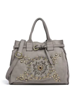 Handtasche fein genarbtes Rindsleder grau