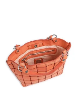 Handtasche fein genarbtes Rindsleder orange