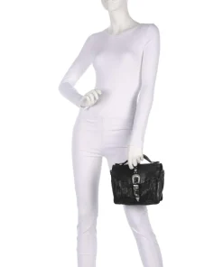 Handtasche fein genarbtes Rindsleder schwarz