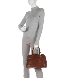 Handtasche fein genarbtes Rindsleder braun