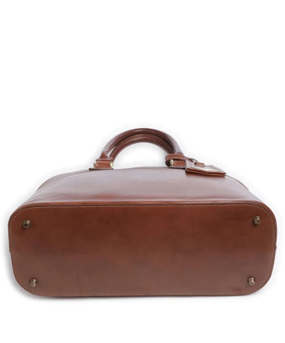 Handtasche fein genarbtes Rindsleder braun