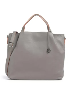 Handtasche genarbtes Rindsleder grau