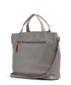 Handtasche genarbtes Rindsleder grau